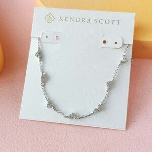 Kendra Scott - Haven Heart White Crystal Silver Strand Necklace - NEW